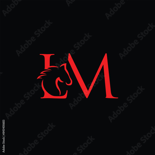 ML LM Letter logo design vector template