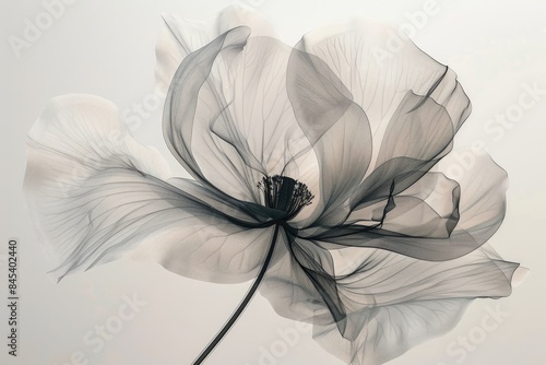 Transparent flower with delicate petals and nuanced shading #845402440