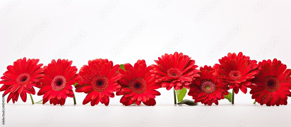 Red gerbera flowers Isolated. Creative banner. Copyspace image Red gerbera flowers Isolated. Creative banner. Copyspace image
