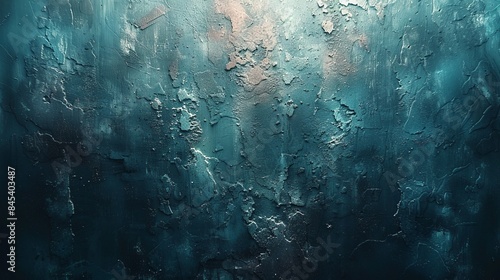 An artistic texture in shades of blue with a peeling effect that evokes a sense of decay or antiquity photo