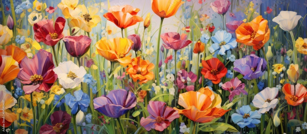 Naklejka premium flower spring color. Creative banner. Copyspace image