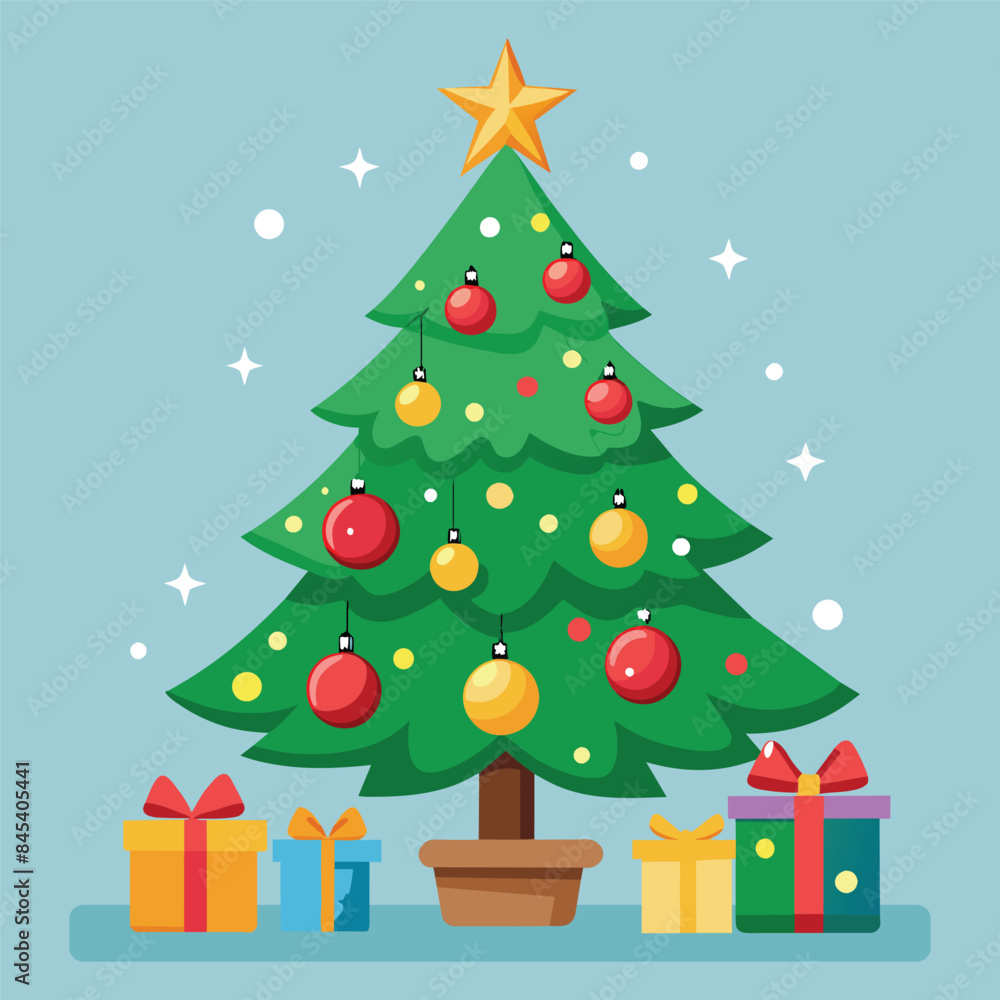 Fototapeta premium christmas tree with gifts