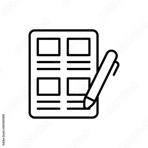 Film storyboard outline icons, minimalist vector illustration ,simple transparent graphic element .Isolated on white background