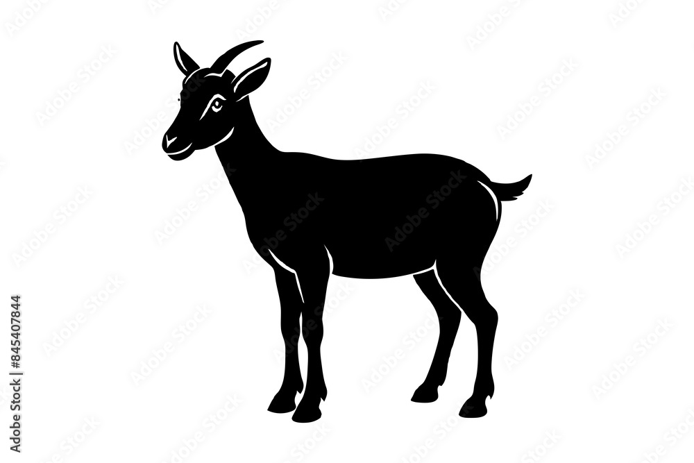 Obraz premium goat Silhouette vector illustration