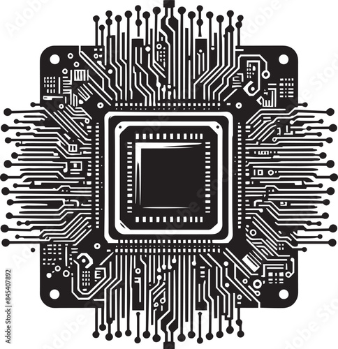 Motherboard chip central processing unit symbol cpu digital high technology