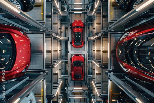 Efficient automated car parking system maximizes parking spaces.