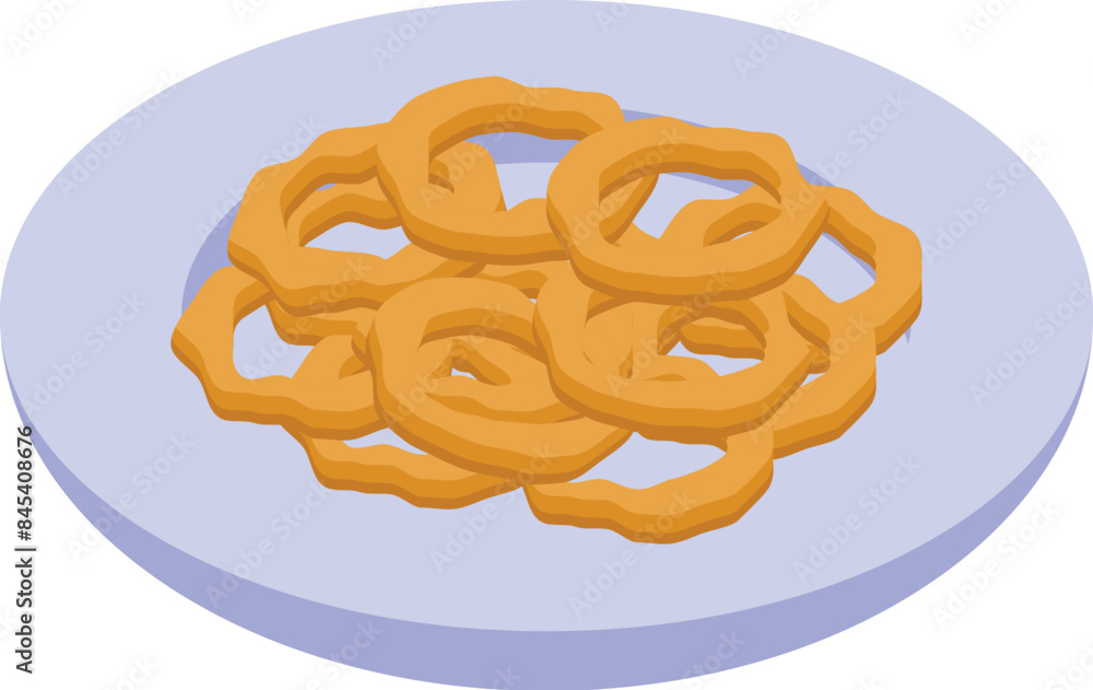 Plate of delicious deep fried onion rings ready to be eaten Plate of delicious deep fried onion rings ready to be eaten