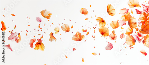 Delicate orange petals floating gracefully  elegant floral concept for romantic design. 