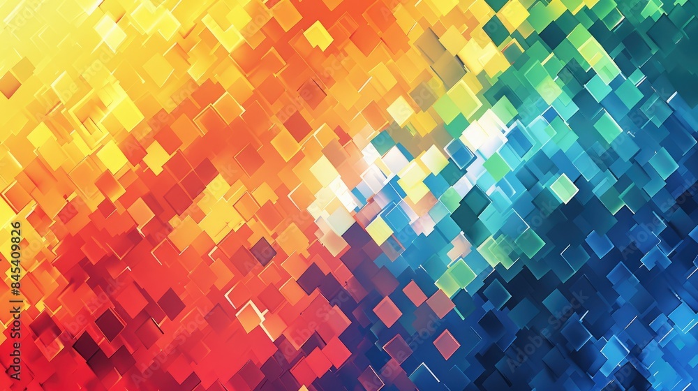 Abstract pixelated rainbow block background Abstract pixelated rainbow block background