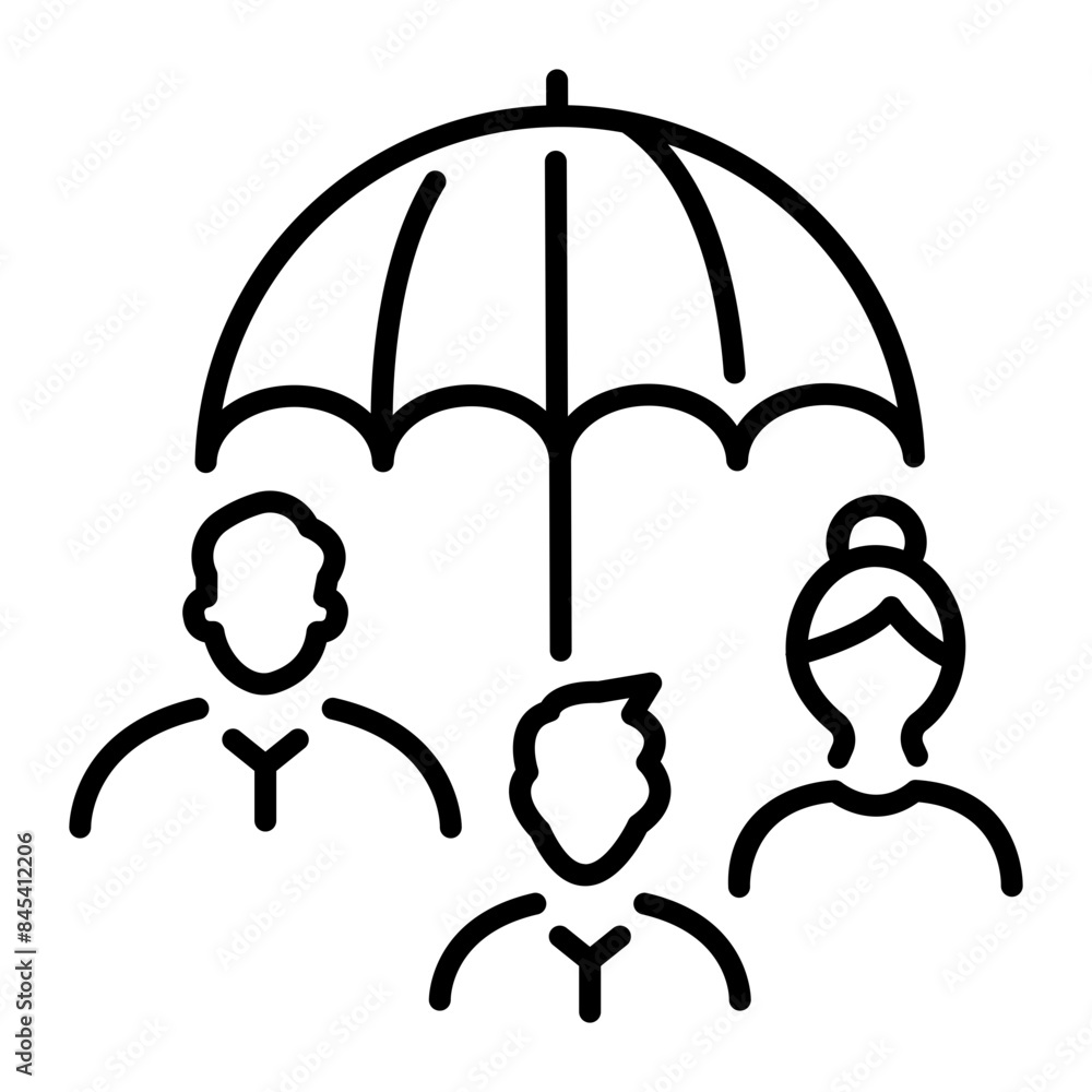 Well-designed line icon of family insurance Well-designed line icon of family insurance