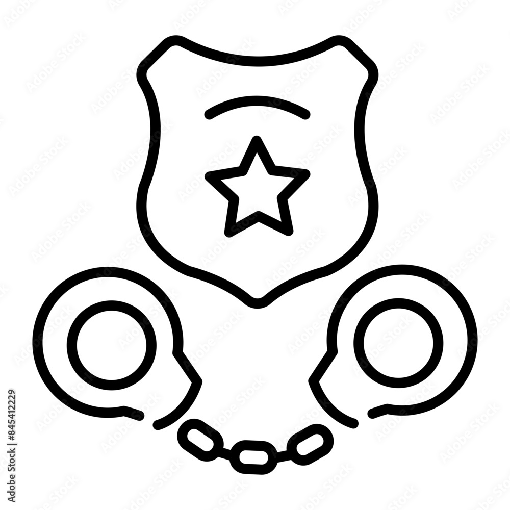 Here is a line icon of police custody Here is a line icon of police custody