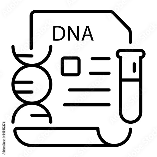A linear icon depicting dna report 