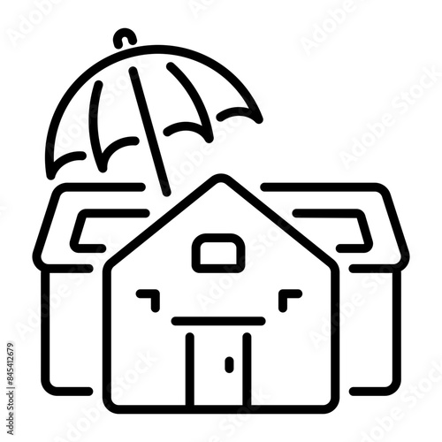 An outline icon of home insurance 