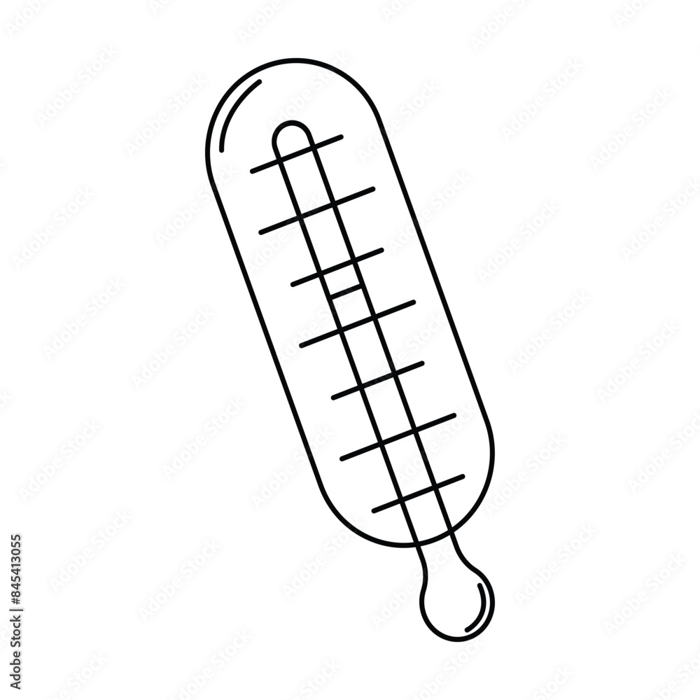 Vector minimalistic black thermometer icon on a white background. Vector minimalistic black thermometer icon on a white background.