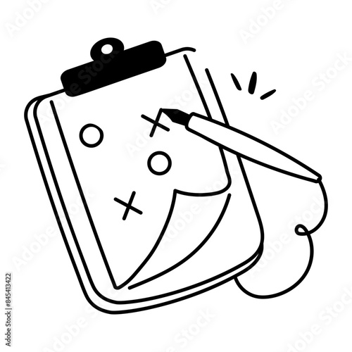 Get this doodle icon of tactical plan 