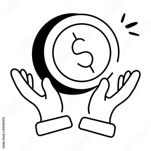 Well-crafted doodle icon of funding 