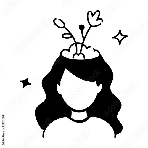 Get a glimpse of self growth doodle icon 