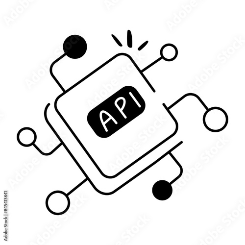 A handy doodle icon of api development 