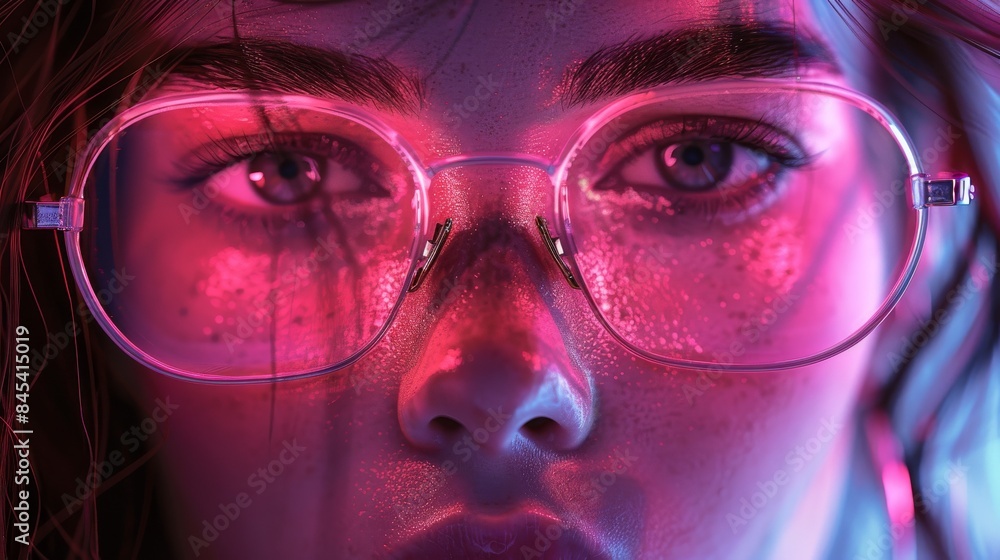 A 3D conceptual render with bright neon lines against a magenta gradient background, exuding futuristic and digital vibes A 3D conceptual render with bright neon lines against a magenta gradient background, exuding futuristic and digital vibes
