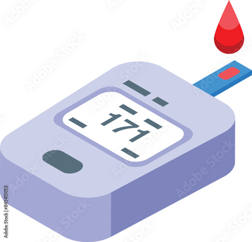Illustration of a digital glucometer displaying a blood glucose level, emphasizing the importance of diabetes management