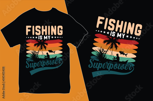 Fishing Retro Vintage T-shirt Design