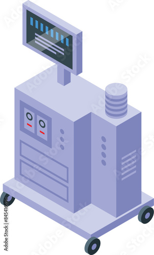 Modern medical ventilator with display showing patient's vital signs, essential equipment for life support in critical care
