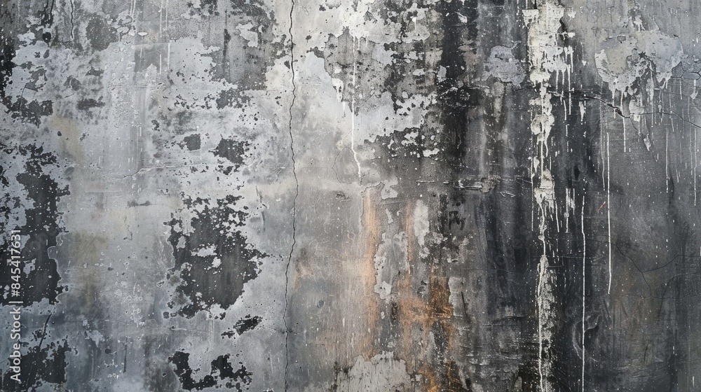 Fototapeta premium Building with a textured cement surface Painting on the concrete wall of the structure