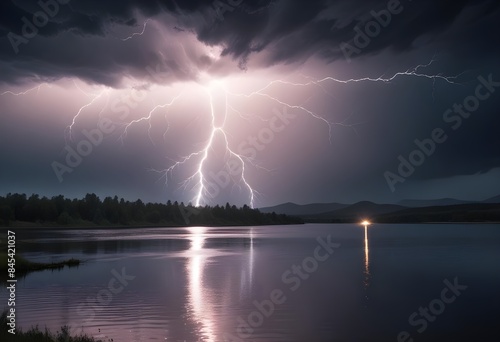 Stormy thunder and lightening