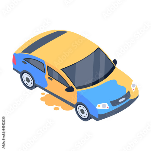 Download isometric icon depiction car painting 

