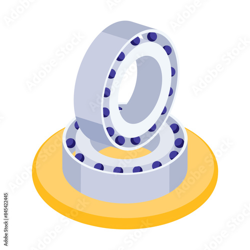 Ready to use isometric icon of bearings 

