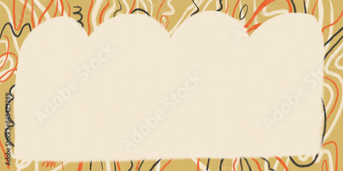Abstract doodle pattern with a beige background photo