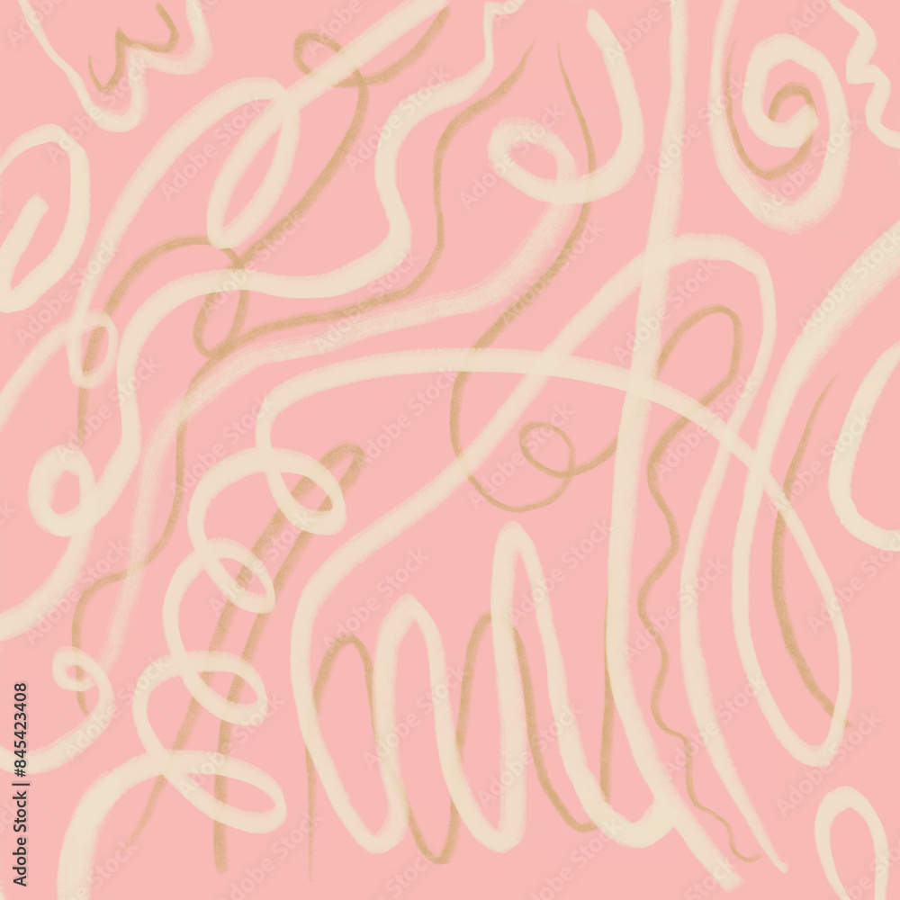 © ADDICTIVE STOCK - Abstract pink and beige squiggles pattern