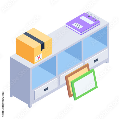 Here’s an isometric icon of household packing 

