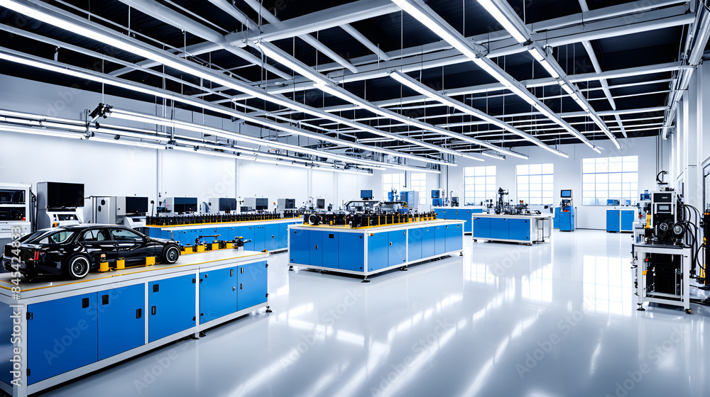 Fototapeta premium Pictures of factories, workshops, production lines, automotive laboratories, automotive automated production lines, modern workshops