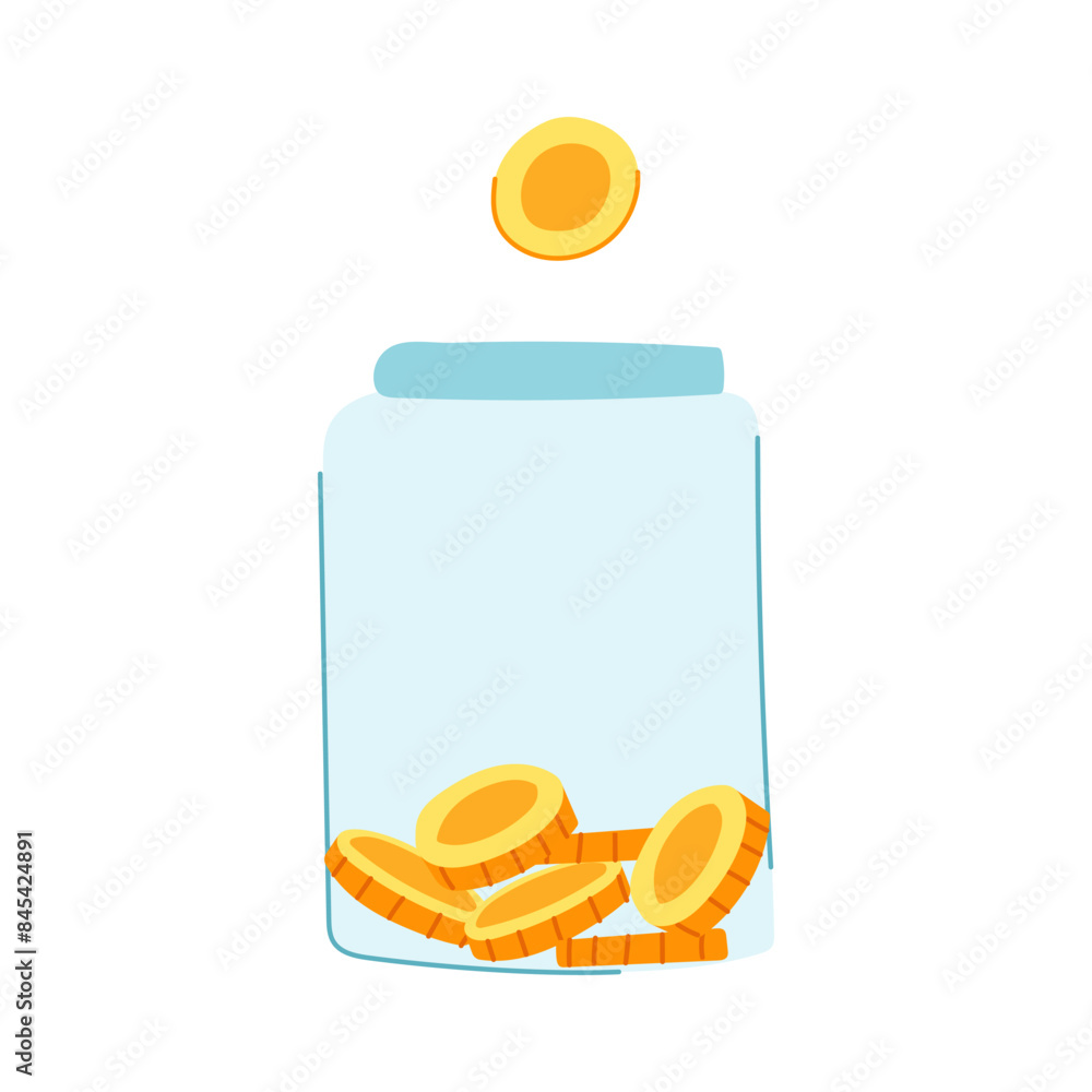 bottle coin jar cartoon. glass cash, moneybox hand, business gold bottle coin jar sign. isolated symbol vector illustration bottle coin jar cartoon. glass cash, moneybox hand, business gold bottle coin jar sign. isolated symbol vector illustration