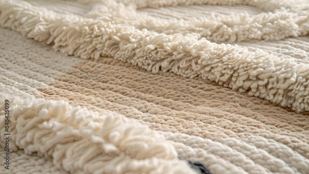 A textured and earthy rug crafted from undyed sheeps wool showcasing the natural beauty of this sustainable material. A textured and earthy rug crafted from undyed sheeps wool showcasing the natural beauty of this sustainable material.