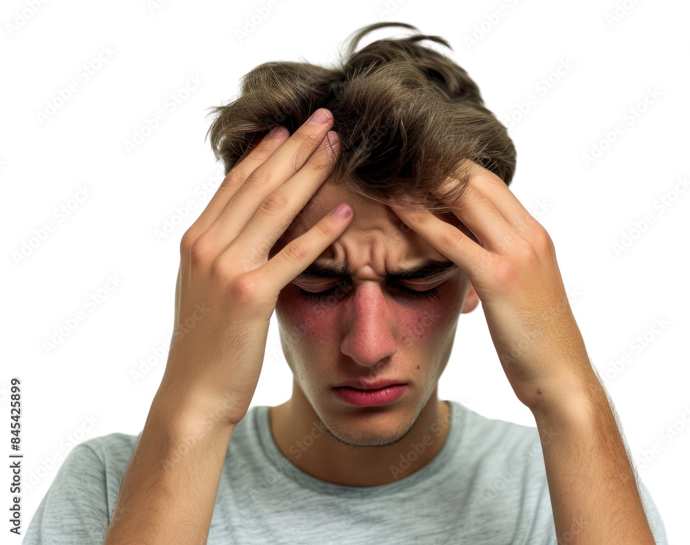 Fototapeta premium PNG Worried adult pain disappointment.