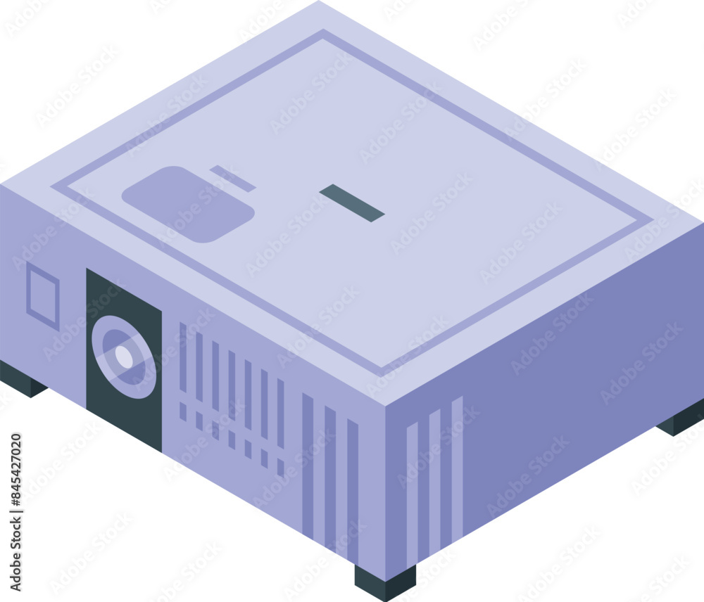 Modern projector is projecting an image with a high quality lens Modern projector is projecting an image with a high quality lens