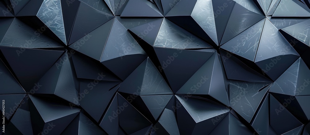 Black dark navy blue silver abstract pattern background. Geometric shape. Line triangle angle fold polygon diamond 3D Color gradient . Black dark navy blue silver abstract pattern background. Geometric shape. Line triangle angle fold polygon diamond 3D Color gradient .