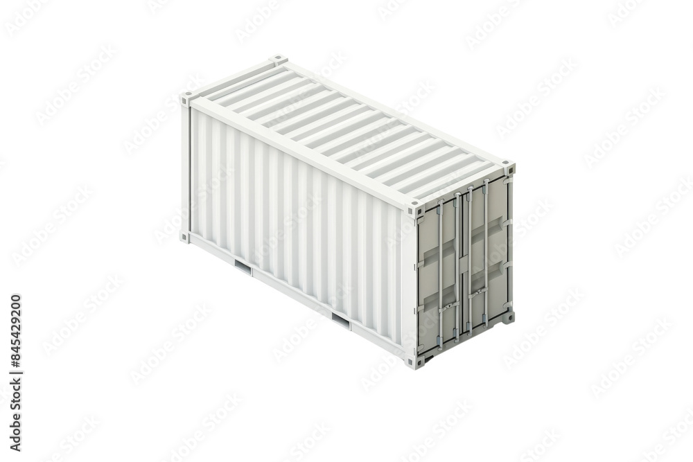 Isolated white shipping container on a transparent background, suitable for logistics, transportation, and storage-related designs. Isolated white shipping container on a transparent background, suitable for logistics, transportation, and storage-related designs.