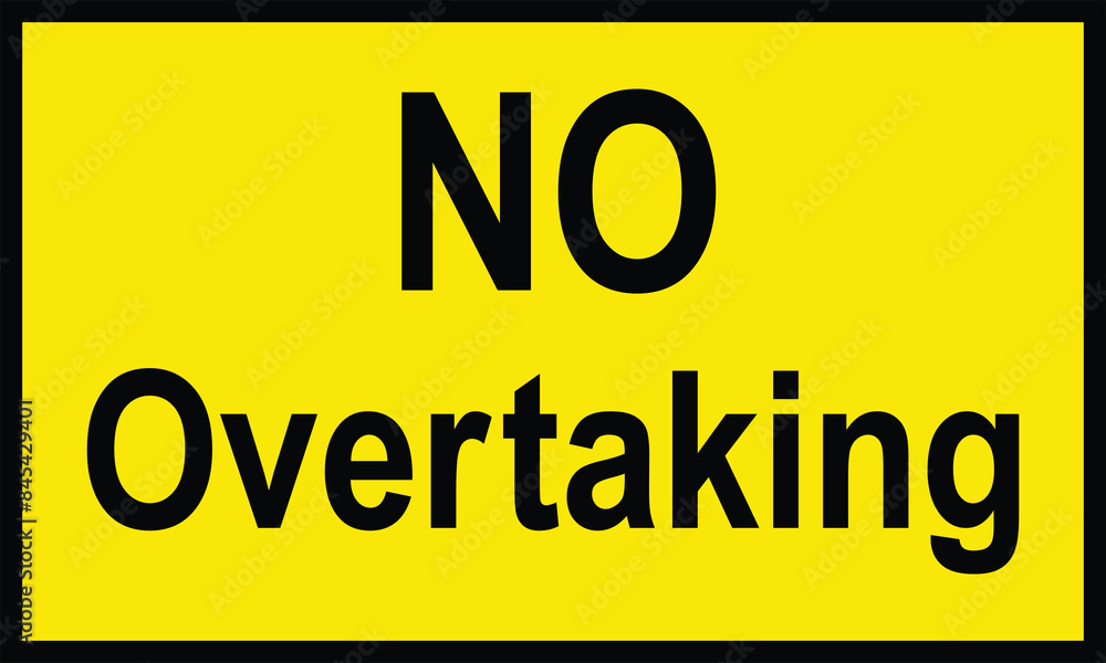 Fototapeta premium No Overtaking road sign vector