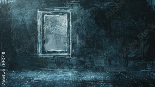 Sketch in chalk showing a browser window closing with a header reading spiritualist