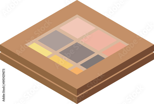 Eyeshadow palette with various colors for applying makeup by a makeup artist