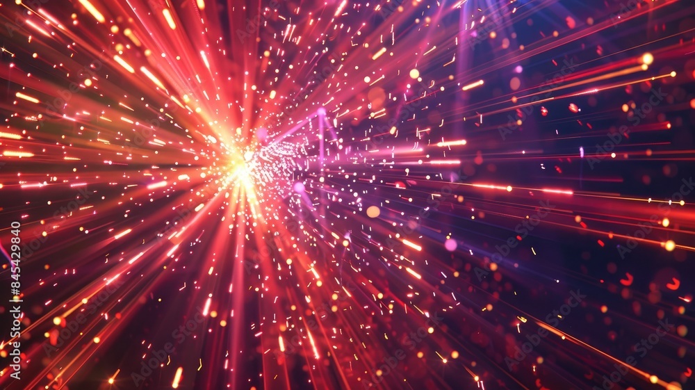 Abstract image with vibrant, colorful light trails, creating sense of motion and energy Abstract image with vibrant, colorful light trails, creating sense of motion and energy
