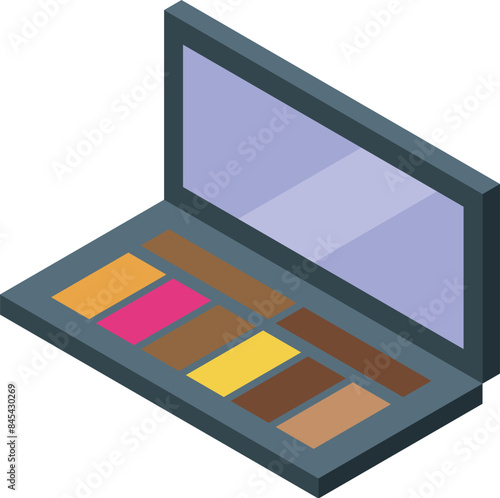 Eyeshadow palette showing colorful makeup for beauty treatment