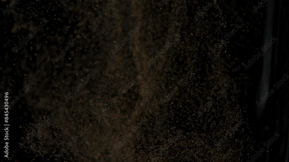 Deep dust particle drop, contaminate water, slow motion Deep dust particle drop, contaminate water, slow motion