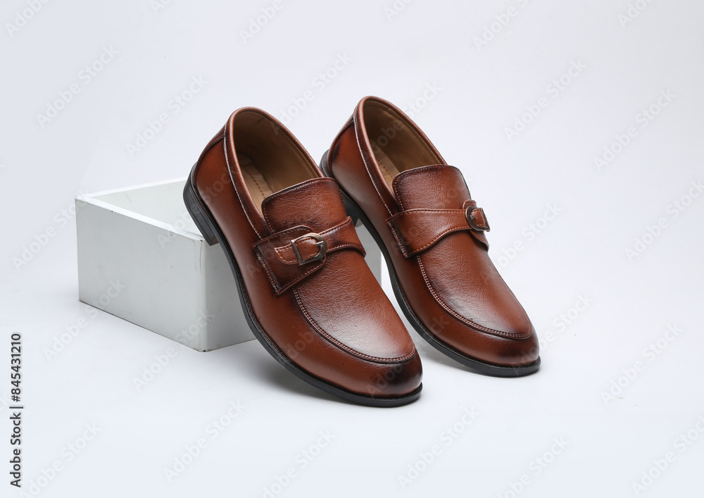 tan leather formal uniform shoes isolated on white background tan leather formal uniform shoes isolated on white background