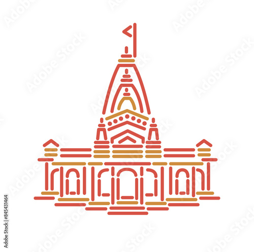 Nageshwar Temple illustration vector icon.