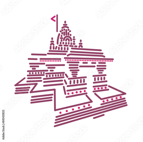 Grishneshwar Temple illustration vector