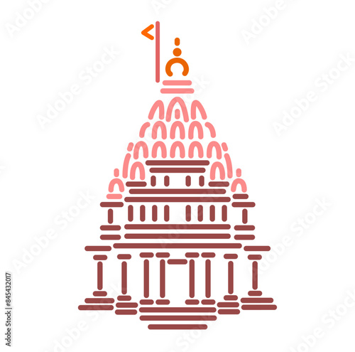 Mahakaleshwar Temple illustration vector icon. photo
